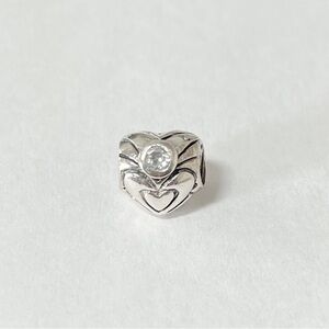 Chamilia Heart April Birthstone Charm .925 Sterling Silver Cubic Zirconia
